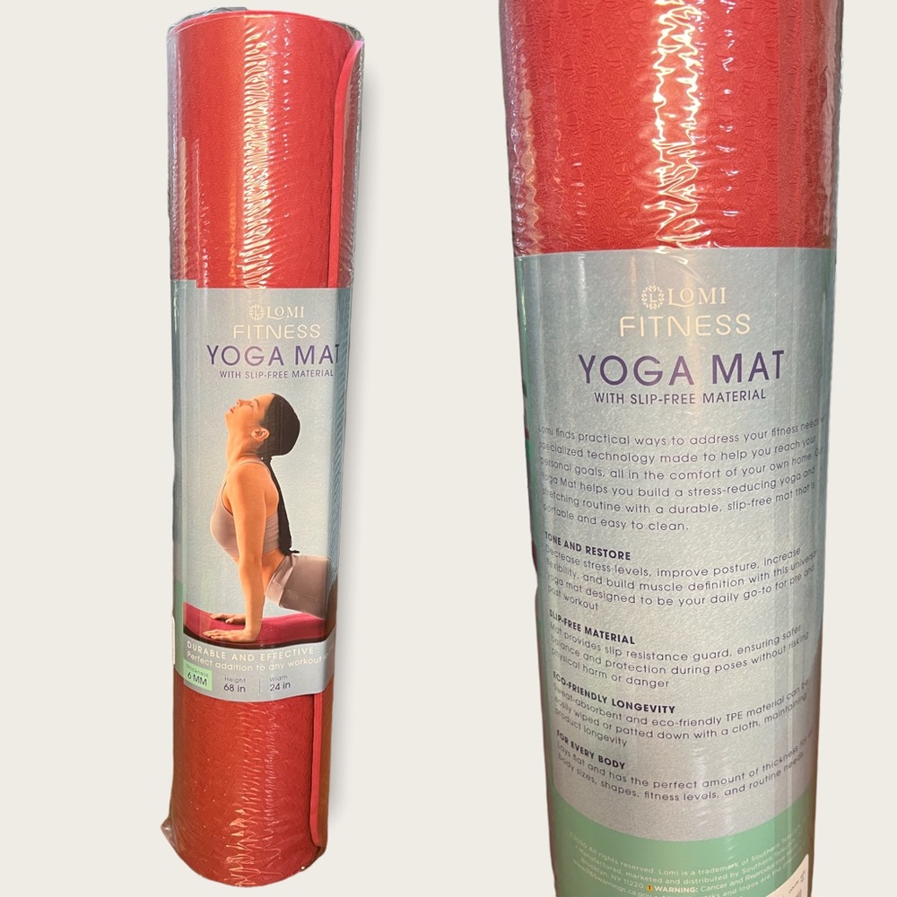 LOMI 6MM Yoga Mat Color Wine NEW